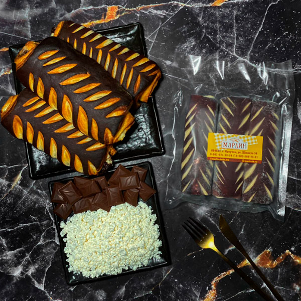 Фото Трубочки шоколадные с творогом и шоколадом