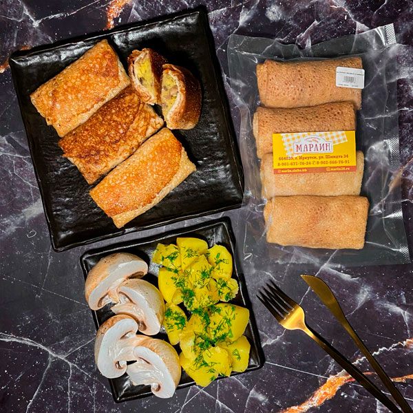 Фото Блины постные с картофелем и грибами