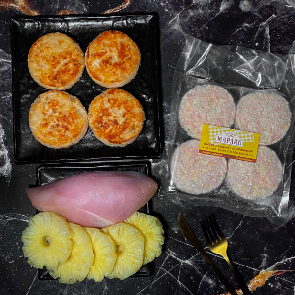 Фото Котлеты куриные с ананасом "Гавайские"