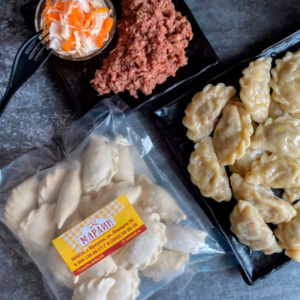 Фото Вареники с мясом и капустой