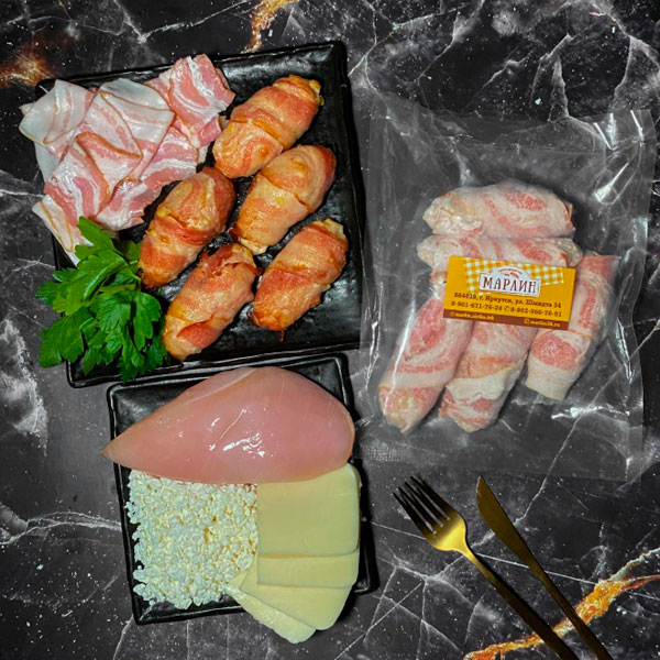 Фото Рулетики куриные в беконе