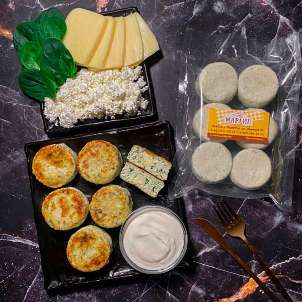 Фото Сырники со шпинатом и моцареллой