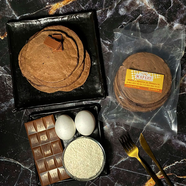 Фото Шоколадные блинчики мини на кефире